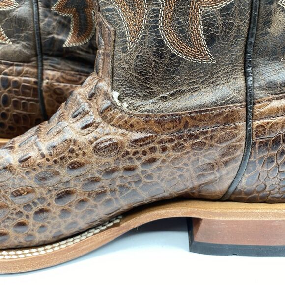 Horse Power Boots HP1070 Men 11 EE Brown Nile Crocodile Print Western Square Toe main image 14